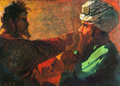 Cristo e Nicodemo Studio, 1889 da Nikolai Nikolayevich Ge