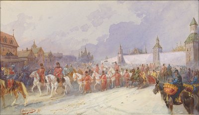 Ingresso della famiglia catturata di Kuchum Khan a Mosca. 1599, 1891 da Nikolai Nikolayevich Karasin