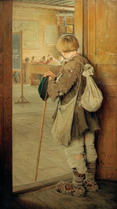 Alla porta della scuola da Nikolai P. Bogdanow Bjelski
