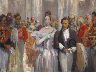 Aleksandr Puškin con sua moglie al ballo da Nikolai Pavlovich Ulyanov