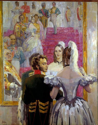 Il poeta russo Aleksandr Puškin (1799-1837) e sua moglie Natal