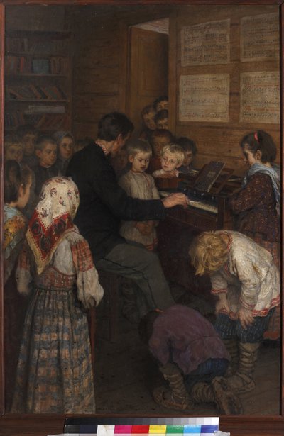Lezione di canto nella scuola del villaggio da Nikolai Petrovich Bogdanov Belsky