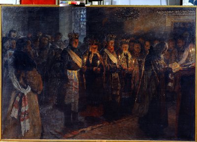 Il matrimonio con un prete ortodosso da Nikolai Petrovich Bogdanov Belsky