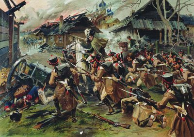 La battaglia di Maloyaroslavets del 24 ottobre 1812, 1900-1910 da Nikolai Semyonovich Samokish