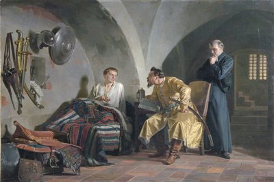 Falso Dmitry I nella casa di Adam Wisniowiecki da Nikolai Vasilyevich Nevrev