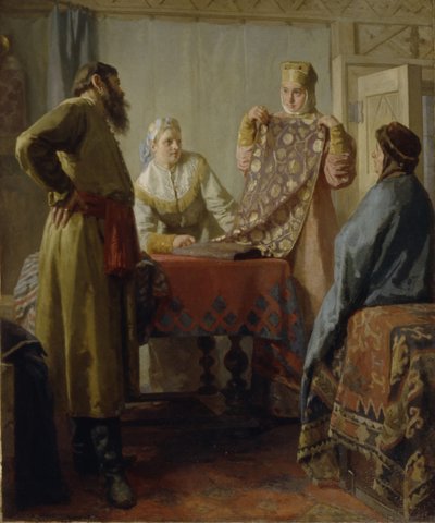 Scena di vita quotidiana del XVII secolo da Nikolai Vasilyevich Nevrev