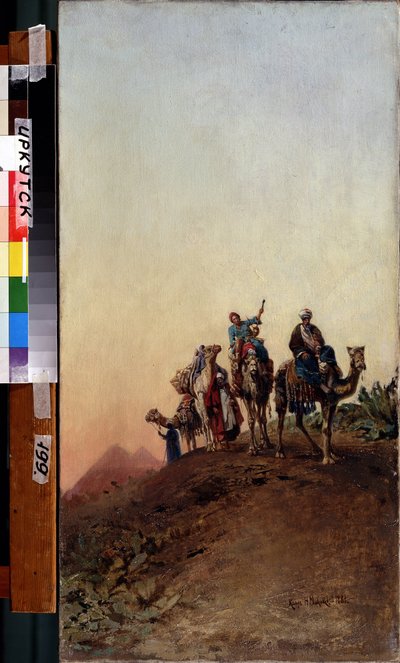 Cammelli vicino alle piramidi di Giza da Nikolai Yegorovich Makovsky