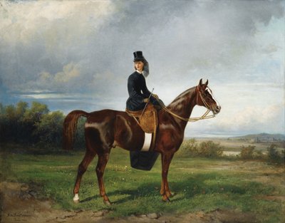 Ritratto equestre di Seymourina Poirson, nata Cuthbertson, 1863 da Nikolai Yegorovich Sverchkov