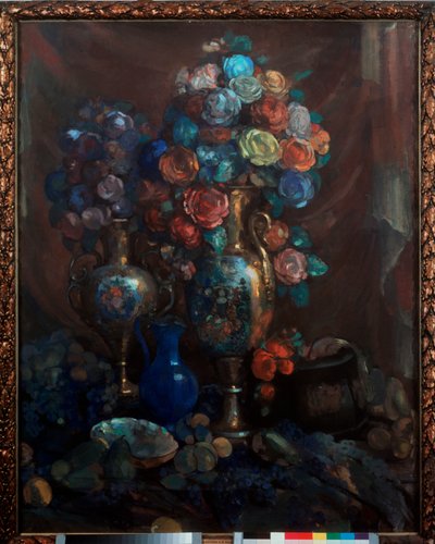 Natura morta (Vasi, fiori e frutti) da Nikolaj Nikolaevic Sapunov