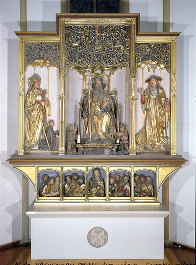 Gruppo di sculture in legno, dall