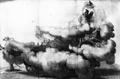 Una Carrozza trainata da grifoni e guidata da Carlo di Lorenzo, disegnata da Carlo Pasetti, stampa realizzata da Gerhart Bouttats da Nikolaus van Hoy