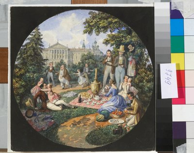 Una famiglia russa che fa un picnic vicino a Mosca da Nikolay Benois