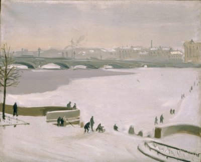 Attraversamento del fiume Neva ghiacciato, 1935 da Nikolay Fyodorovich Lapshin