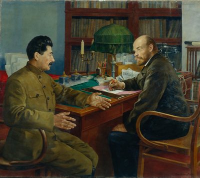 Lenin e Stalin (1938) da Nikolay Ivanovich Shestopalov