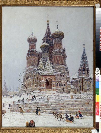La Piazza Rossa a Mosca con vista della cattedrale di San Basilio da Nikolay Nikanorovich Dubovskoy