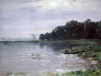 Paesaggio con barca, sera da Nikolay Nikanorovich Dubovskoy