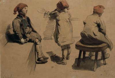 Ragazzi con cappucci da folletto da Nils Bergslien