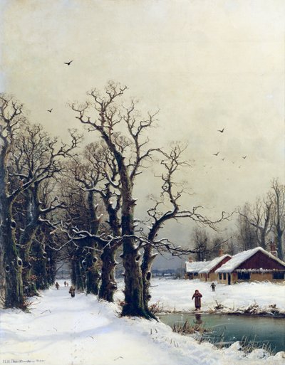 Scena invernale, XIX secolo da Nils Hans Christiansen