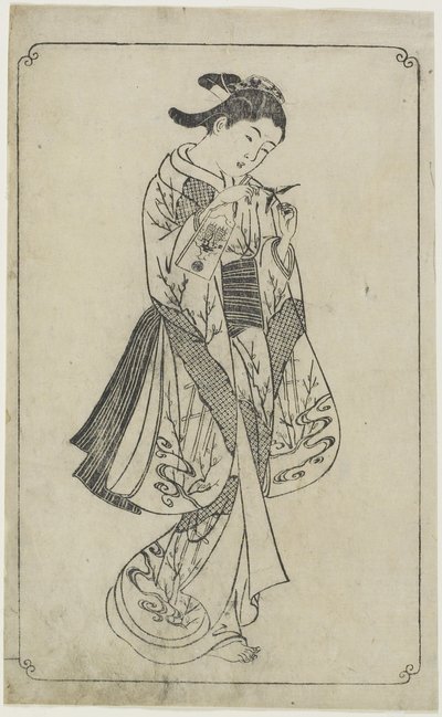 Cortigiana con un volano, 1739 da Nishikawa Sukenobu