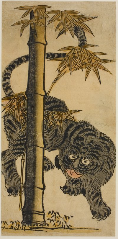 Bambù e tigre da Nishimura Shigenaga