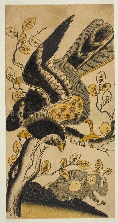 Aquila e scimmia da Nishimura Shigenaga