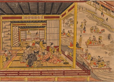 Casa da tè accanto al fiume Kamo a Kyoto da Nishimura Shigenaga