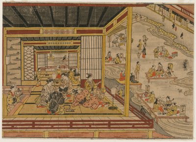 Casa da tè accanto al fiume Kamo a Kyoto da Nishimura Shigenaga