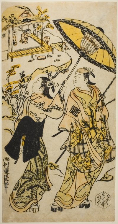 Ritratto di Attori al Cottage Ogura da Nishimura Shigenaga