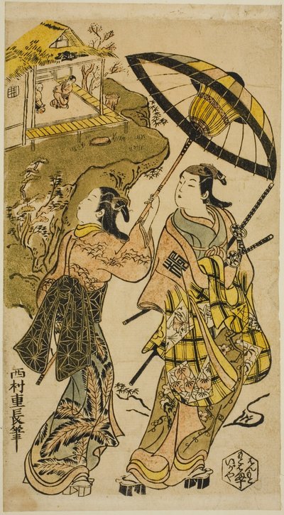 Ritratto di attori al Cottage Ogura da Nishimura Shigenaga