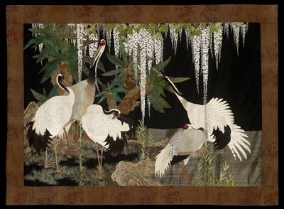 Gru, cicadi e glicine, c. 1905 da Nishimura Sozaemon