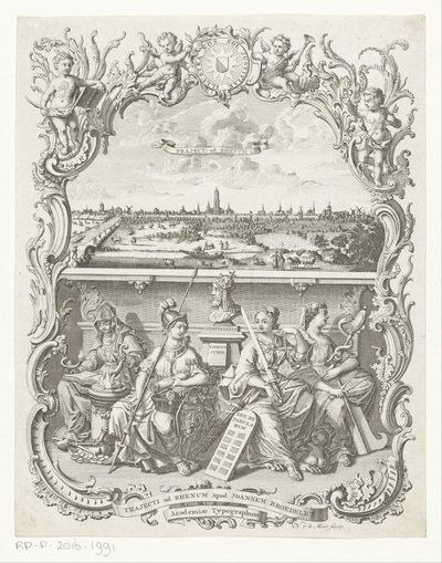 Veduta di Utrecht e allegoria con Minerva e virtù da Noach van der Meer (I)