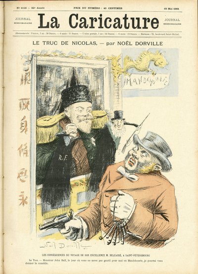 Illustrazione di Noel Dorville per la copertina di La Caricature (1880) da Noel Dorville