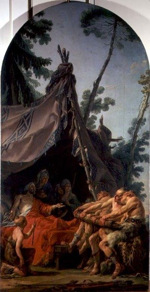 Il re di Scizia sul letto di morte chiede ai suoi figli di riconciliarsi, c.1767 da Noel Halle