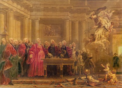 I magistrati di Parigi ricevono notizie della pace, 21 giugno 1763 da Noel Halle