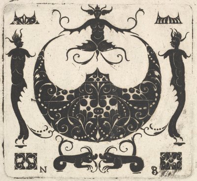 Anello a forma di luna e figure grottesche, ca. 1620-30 da Noel Rouillard