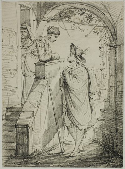 Donna e uomo che conversano da Noel Thomas Joseph Clerian