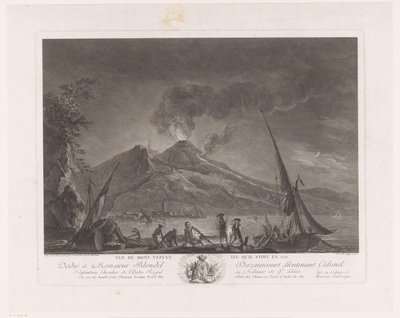 Paesaggio con pescatori e Vesuvio attivo da Noël Le Mire