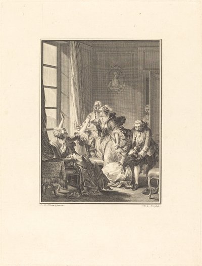Julie sviene su una poltrona da Noël Le Mire after Jean Michel Moreau