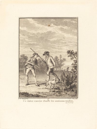 Un esercizio violento soffoca i sentimenti teneri da Noël Le Mire after Jean Michel Moreau