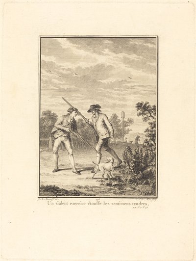 Un violento esercizio soffoca i sentimenti teneri da Noël Le Mire after Jean Michel Moreau