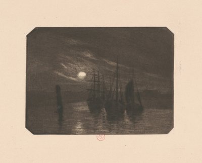 Un porto al chiaro di luna da Norbert Goeneutte