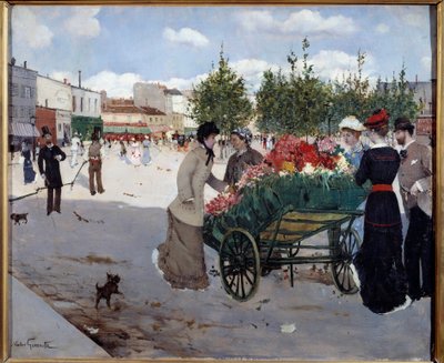 Fioraio sul Boulevard Rochechouart a Parigi (Marché de la Madeleine) da Norbert Goeneutte