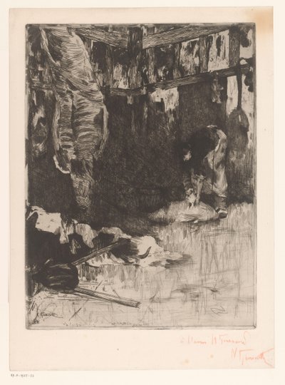 Interno di una macelleria da Norbert Goeneutte
