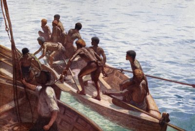 Ragazzi del copra verso la riva, Nuove Ebridi da Norman Hardy