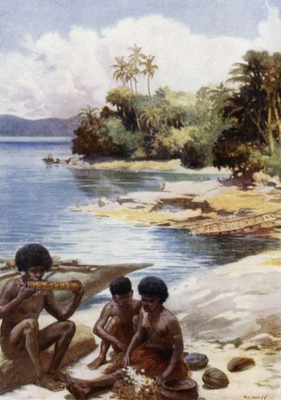Ora di cena a Kwato, Nuova Guinea Britannica da Norman Hardy