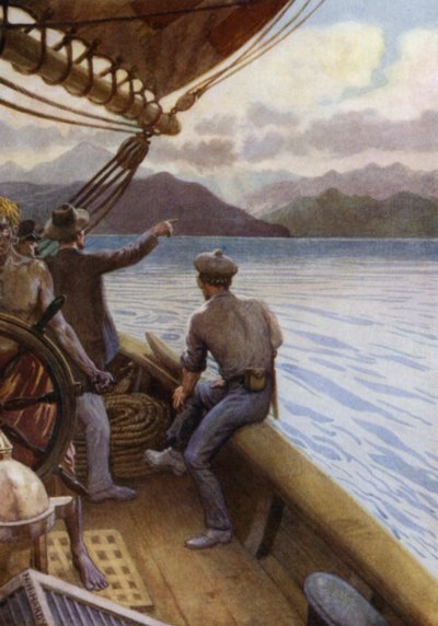 Partenza da Santo, una vista delle montagne, Nuove Ebridi da Norman Hardy