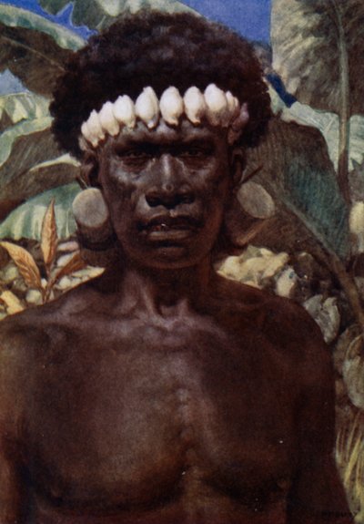 Ritratto di un cannibale delle Isole Salomone da Norman Hardy