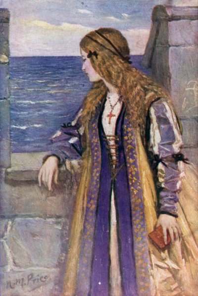 Clare sulle mura di Tantallon da Norman Mills (after) Price