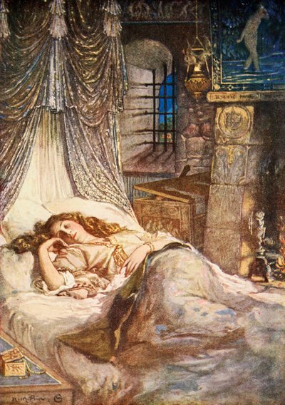 La camera da letto di Imogen, Cimbelino, Atto II Scena 2, illustrazione da 