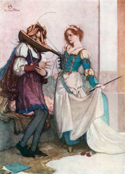 La gentile Katherine. La bisbetica domata - Atto II, scena 1 (litografia a colori) da Norman Mills (after) Price